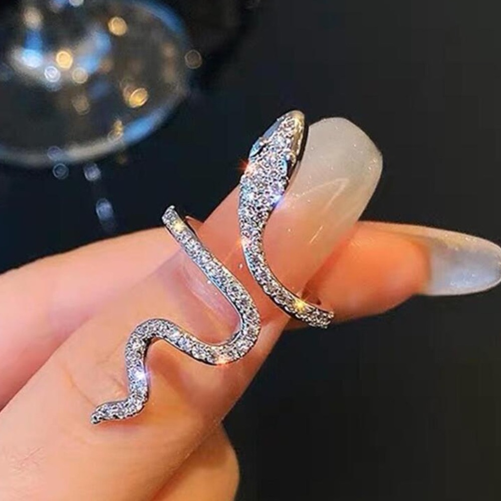 Snake Shape Rhinestone Ring